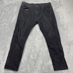 Levi's 512 Jeans Mens 36x30 Black Denim Dark Wash Mid Rise Straight Leg Outdoor
